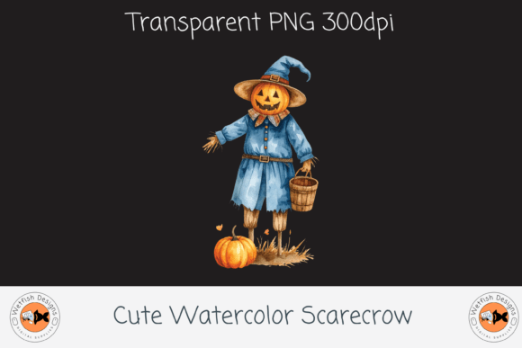 Download Cute Watercolor Scarecrow - Cute Collection