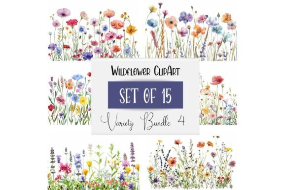 Download Watercolor Meadow Wildflower Clipart - Wildflower clipart Collection