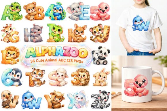 Download Cute Animal Alphabet Clipart, ABC PNG - Cute Collection