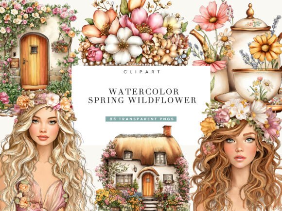 Download Watercolor Spring Wildflower Clipart - Wildflower clipart Collection