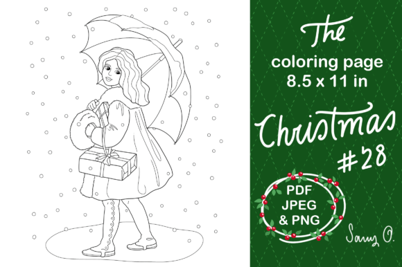 Download Christmas Vintage Girl Adult Coloring - Premium Resources