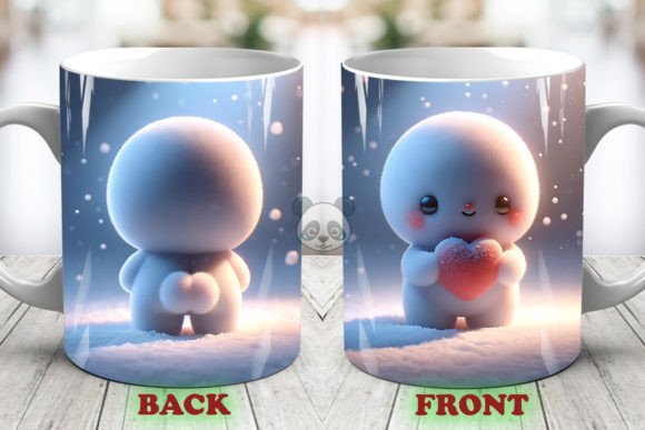 Download Cute Snowman 3D Christmas Mug Wrap - Cute Collection