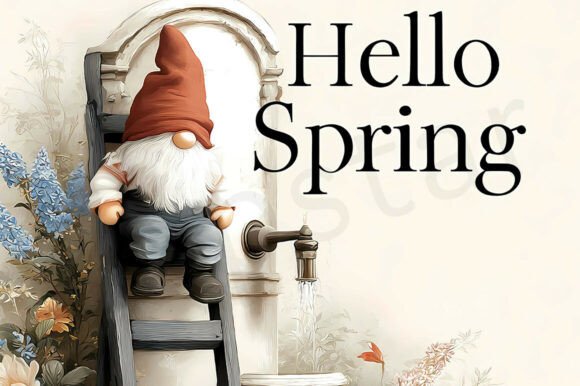 Download Floral Spring Design with Cute Gnome - Cute Collection
