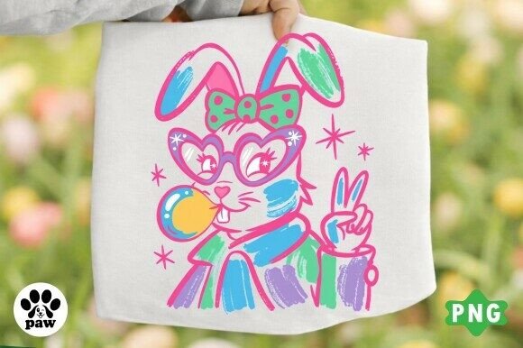 Download Cute Colorful Easter Bunny PNG, Neon Png - Cute Collection