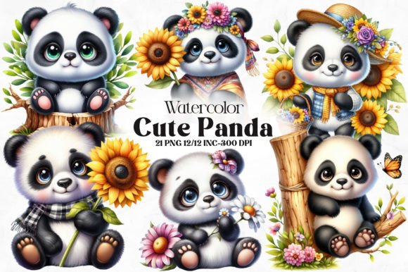 Download Cute Panda Clipart Bundle - Cute Collection