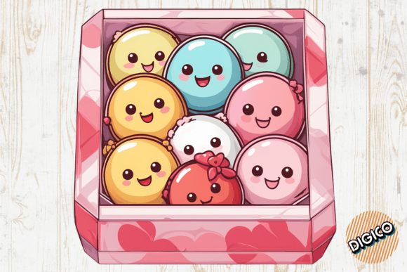 Download Cute Kawaii Face Candies in the Box - Candies Collection