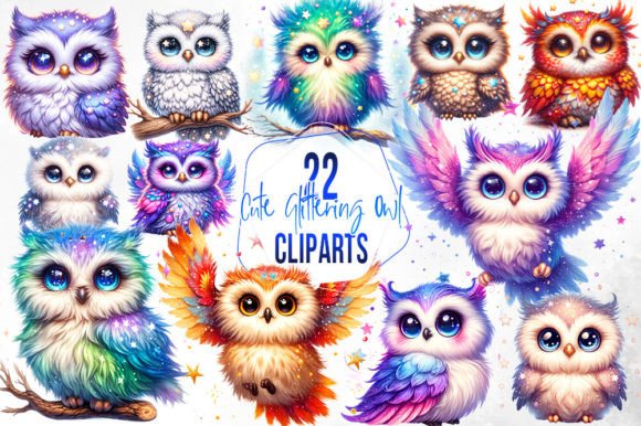 Download Glittering Cute Owl Sublimation Clipart - Cute Collection