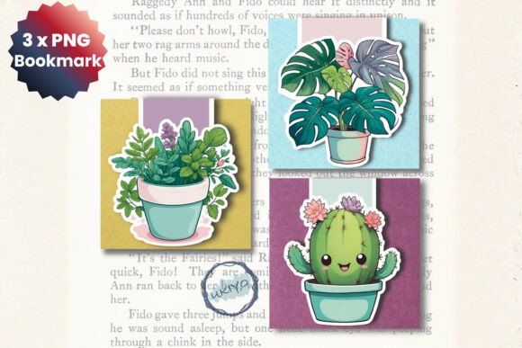 Download Cute Plant Magnetic Bookmark Set PNG - Cute Collection