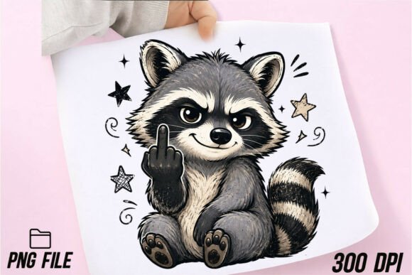 Download Middle Finger Cute Raccoon Sarcastic PNG - Cute Collection