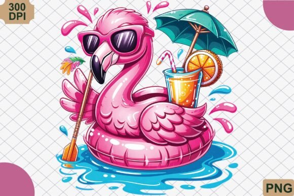 Download Cute Flamingo Pool Float Summer PNG - Cute Collection