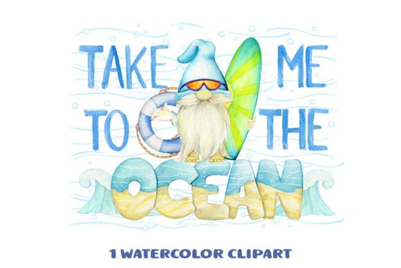 Download Cute Gnome Surfboard Sublimation Design - Cute Collection