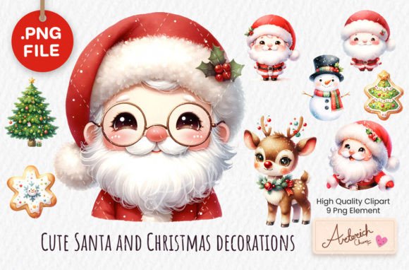 Download Cute Santa and Christmas Decorations - Cute Collection