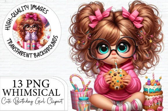 Download Whimsical Cute Birthday Girl Clipart - Cute Collection