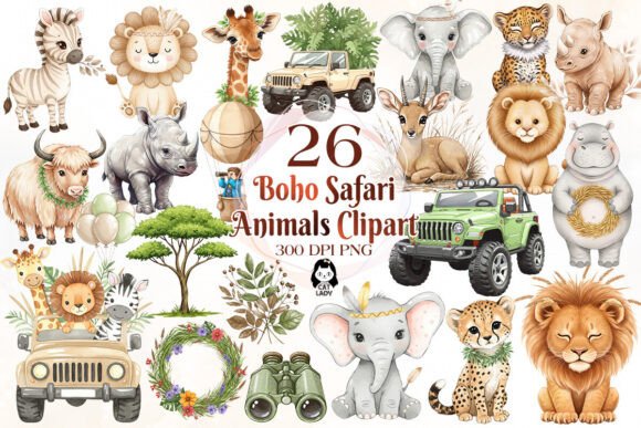 Download Cute Safari Animal Sublimation Clipart - Cute Collection
