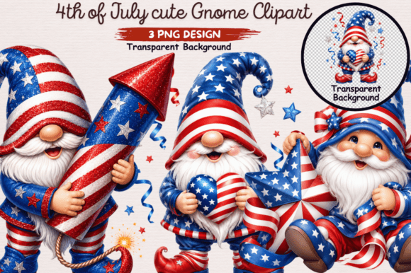 Download 4th of July Cute Gnome Clipart PNG - Cute Collection