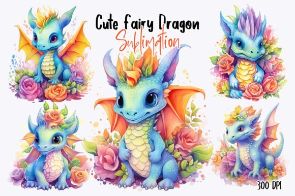 Download Cute Fairy Dragon Sublimation Clipart - Cute Collection