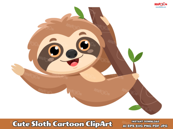 Download Cute Sloth Cartoon Character - Cute Collection