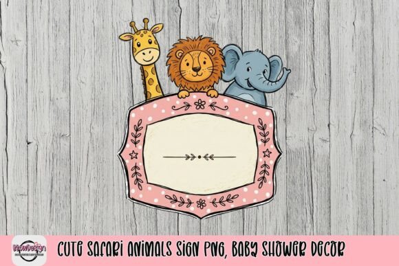 Download Cute Safari Animals Sign PNG, Baby Shower Decor - Cute Collection