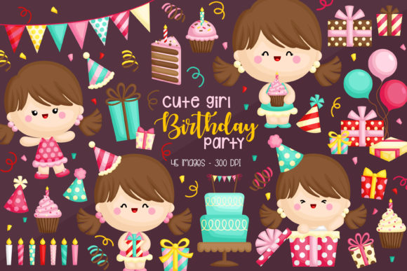 Download Cute Birthday Girl Clipart - Cute Collection