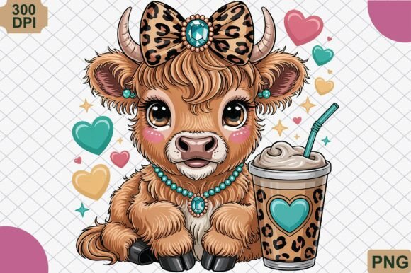 Download Cute Western Highland Cow Coffee PNG - Cute Collection