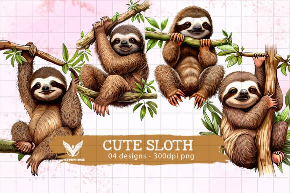 Download Cute Sloth Watercolor Sublimation - Cute Collection