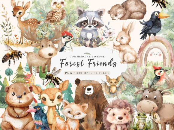 Download Boho Woodland Animals, Cute Animals Png - Cute Collection