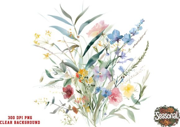 Download Vibrant Wildflower Clipart - Wildflower clipart Collection