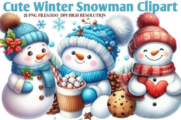 Download Cute Winter Snowman Clipart - Winter snowman clipart Collection